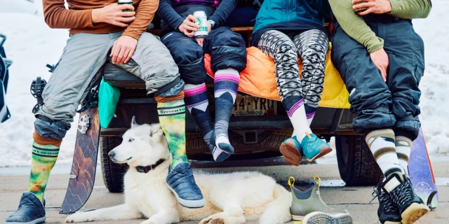 Smartwool Ski Groovy Tie Dye Print Over The Calf SocksSmartwool Ski Groovy Tie Dye Print Over The Calf Socks